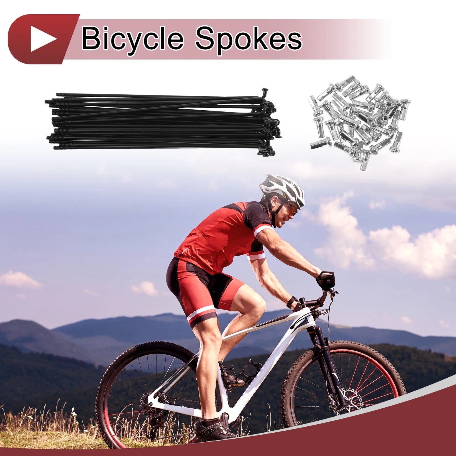 Bicycle Spoke Set 119 mm Steel for 14G Bicycle (2011–2018)