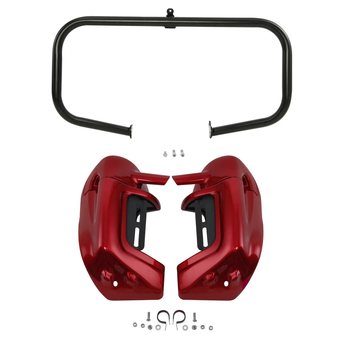 Engine Guard Bar & Red Lower Vented Fairings for Harley Electra Glide (2009–2013)
