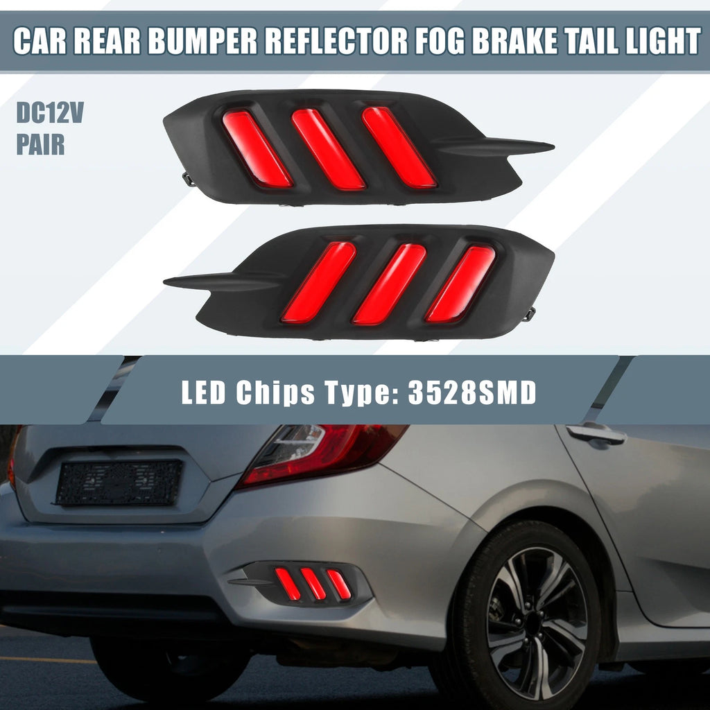 Rear Bumper Reflector LED Tail Light Left Right for Honda Civic (2016–2019)