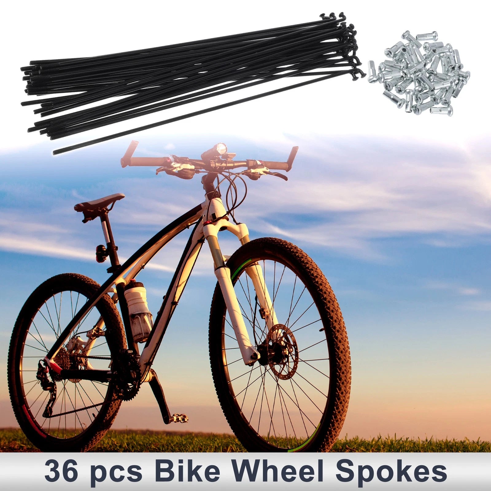 Bicycle Spokes Nipple 13G 202mm Steel Black for Universal (2005–2015)