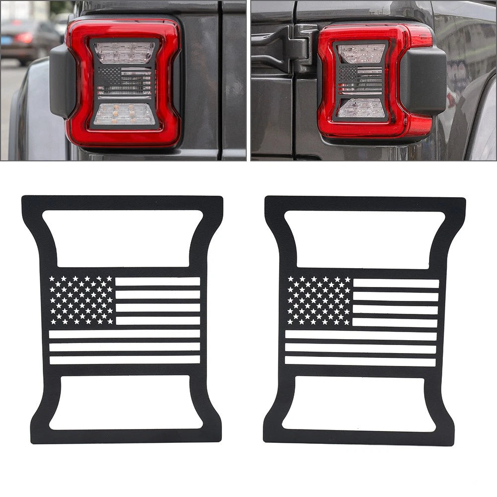 2X Rear Taillight Light Guard Cover Trim for Jeep Wrangler JL (2018–2022) Black