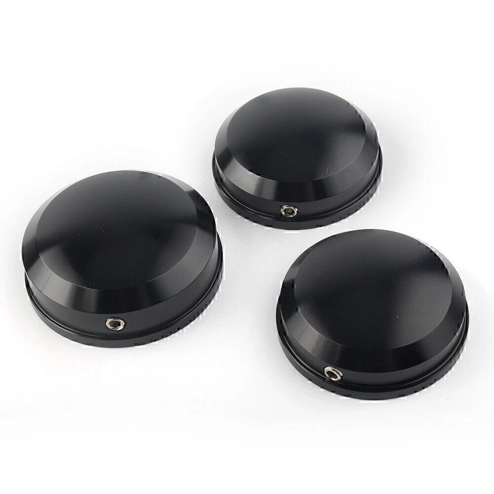Black Upper Fork Stem Nut Covers Fit Harley FLS FLSS FLSTF FLSTFB FLSTFBS 90-17