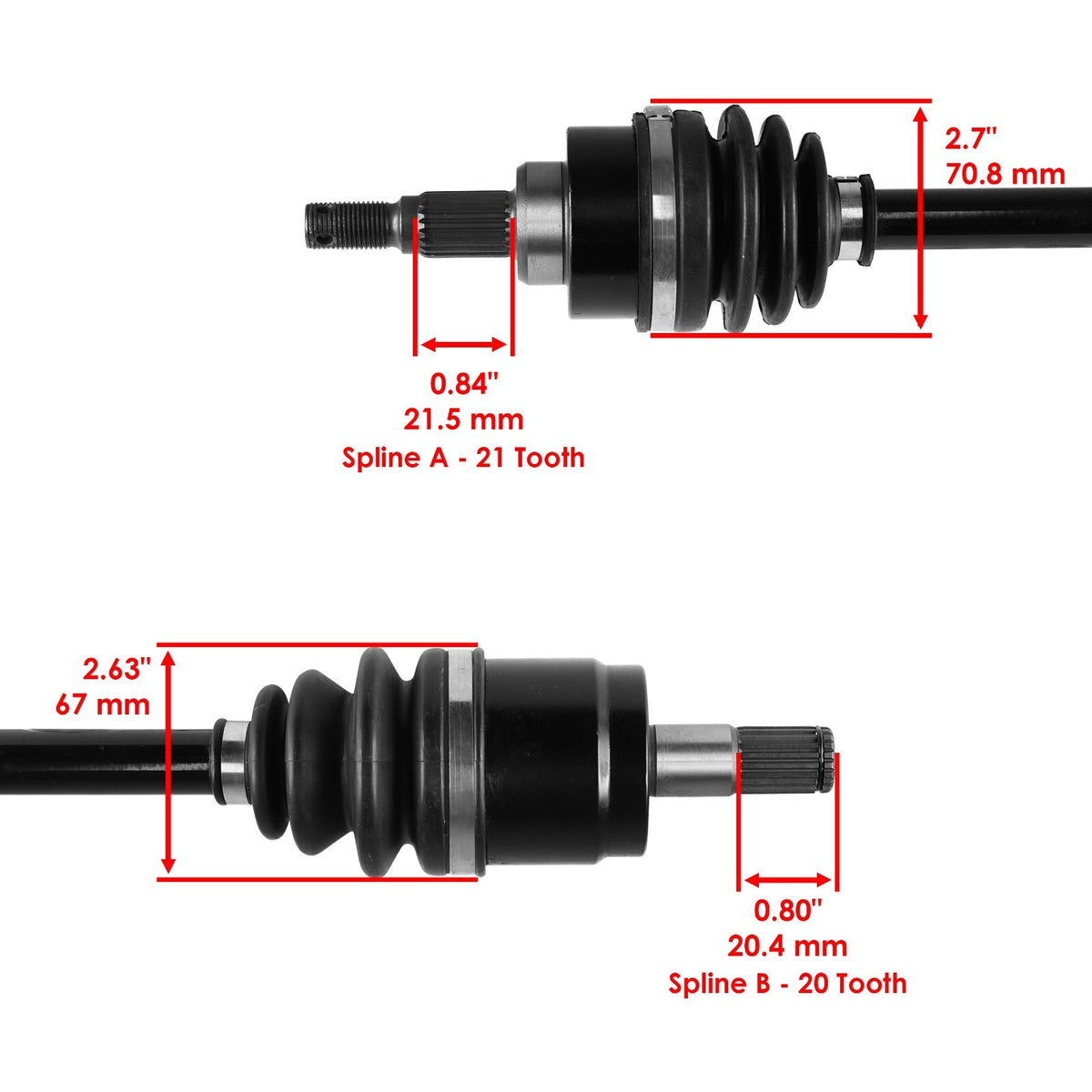 Front Left Right CV Joint Axles Replacement for Honda TRX420FE Rancher (2007–2009)