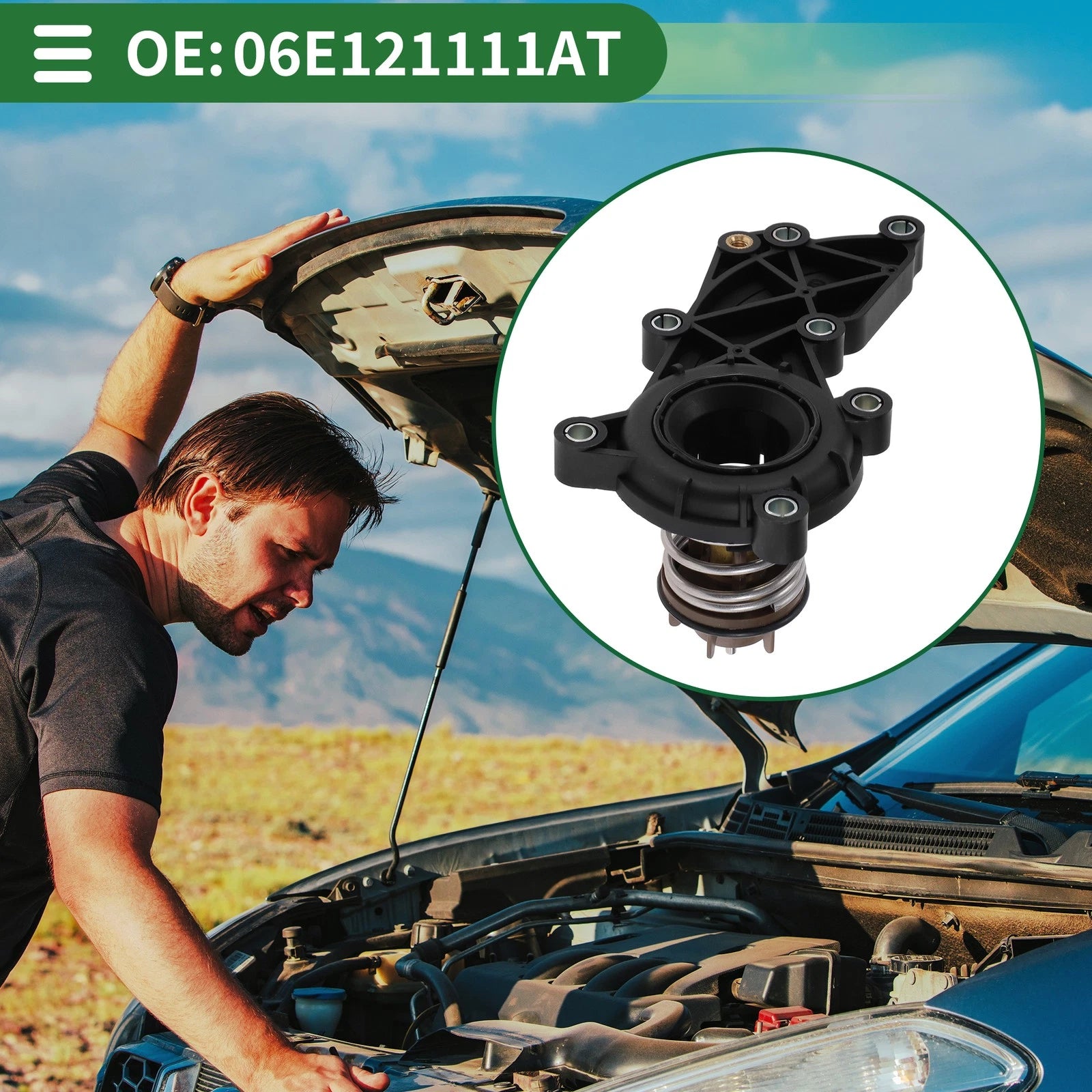 Engine Coolant Thermostat Housing Assembly Replacement for Audi A6 Quattro A7 Quattro (2012–2021)