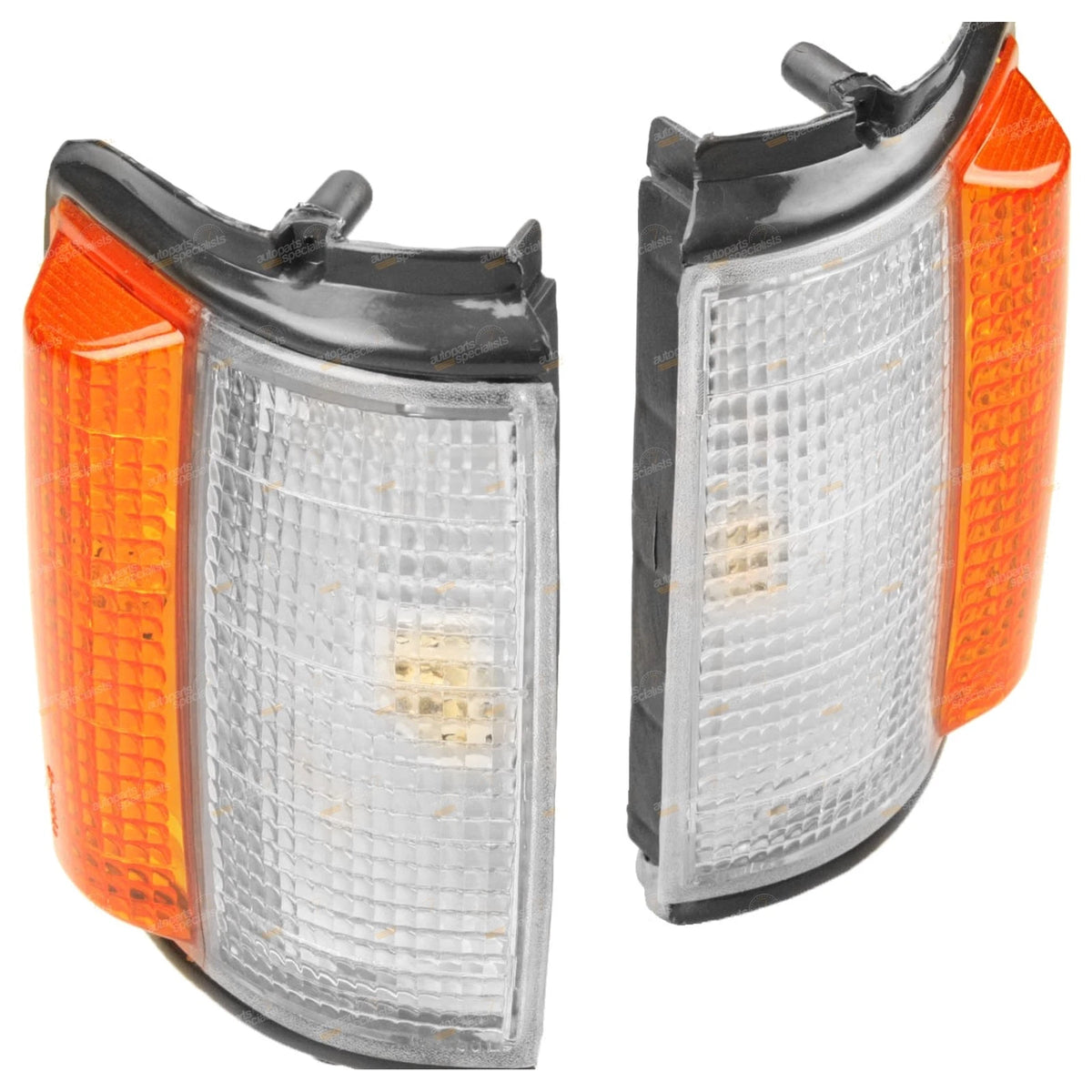 2X Corner Indicator Park Lights Pair w/Black Trim for Toyota Hilux (1983–1988)