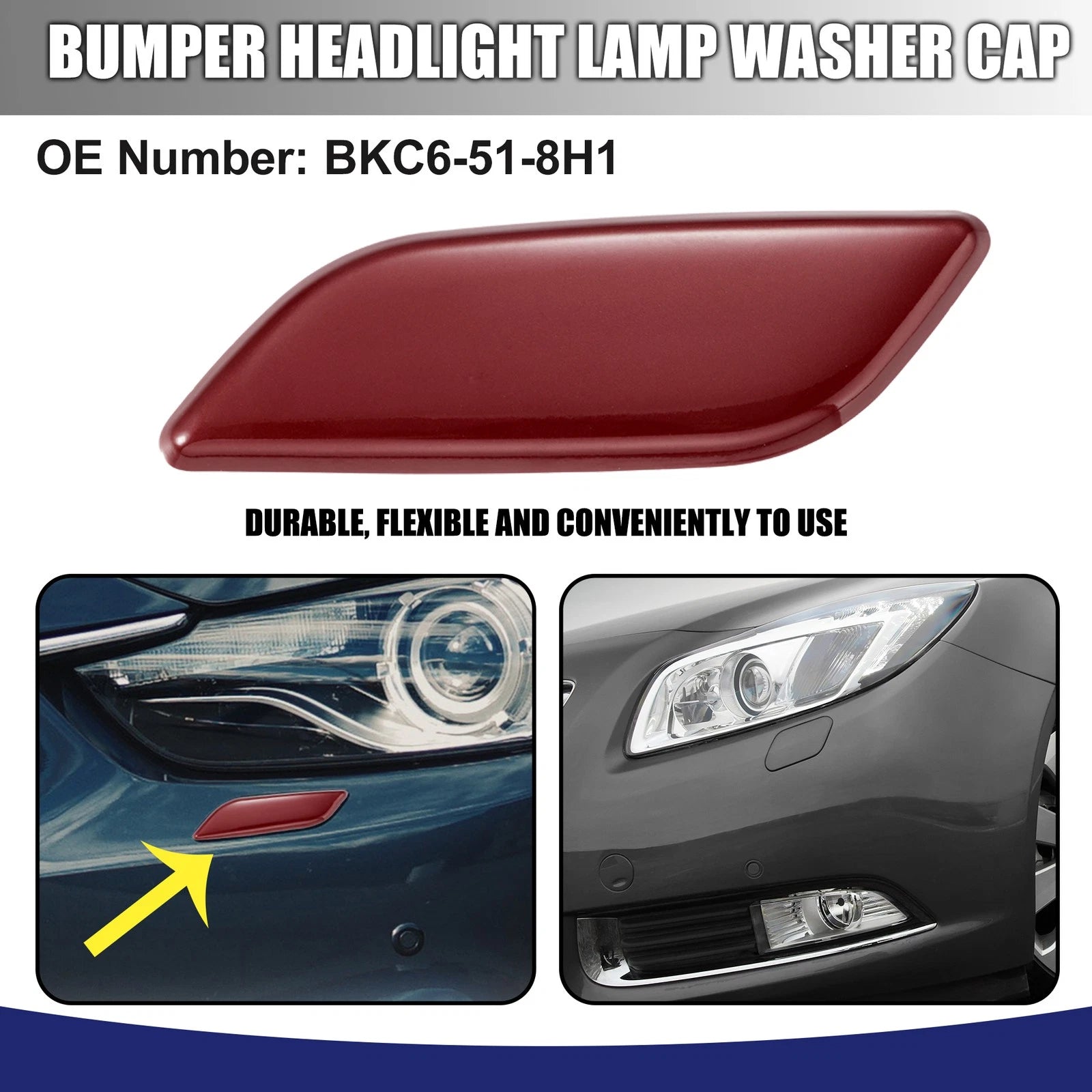 Headlight Washer Nozzle Cover Left Replacement for Mazda 3 Axela (2005–2009)