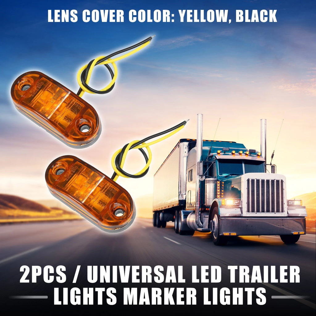 LED Trailer Marker Lights 24V Waterproof Universal Truck Yellow Pair