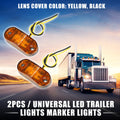 LED Trailer Marker Lights 24V Waterproof Universal Truck Yellow Pair