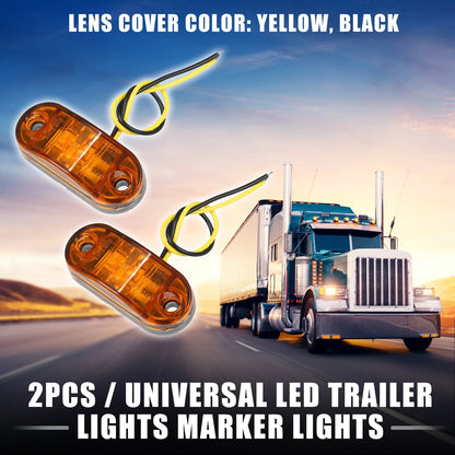 LED Trailer Marker Lights 24V Waterproof Universal Truck Yellow Pair