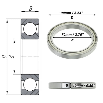 Deep Groove Ball Bearing 70x90x10mm for Scooter Skateboard (P5)