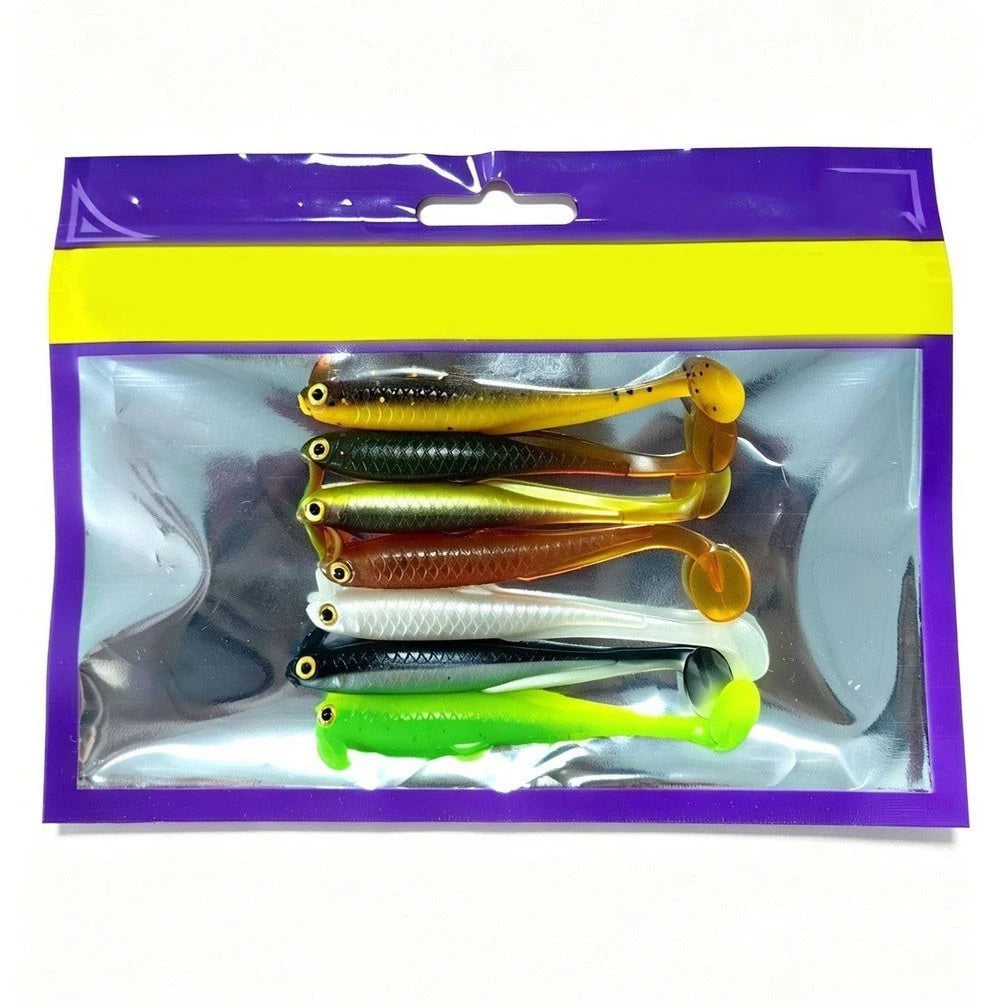 Soft T-Tail Lure 7.5cm 3g PVC for Surface Dragging Twitching
