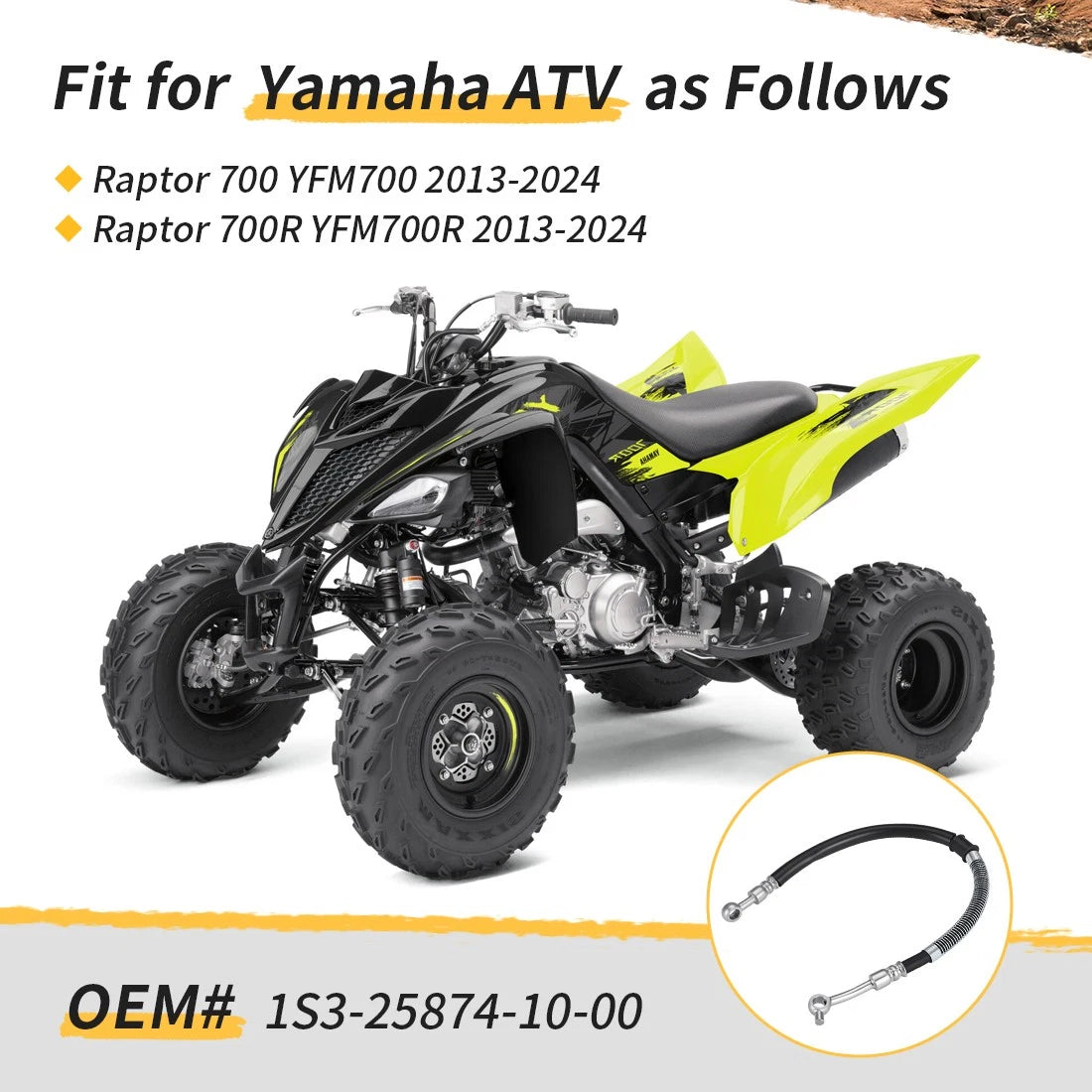 Rear Brake Hose Line for Yamaha Raptor 700 700R (2013–2024)