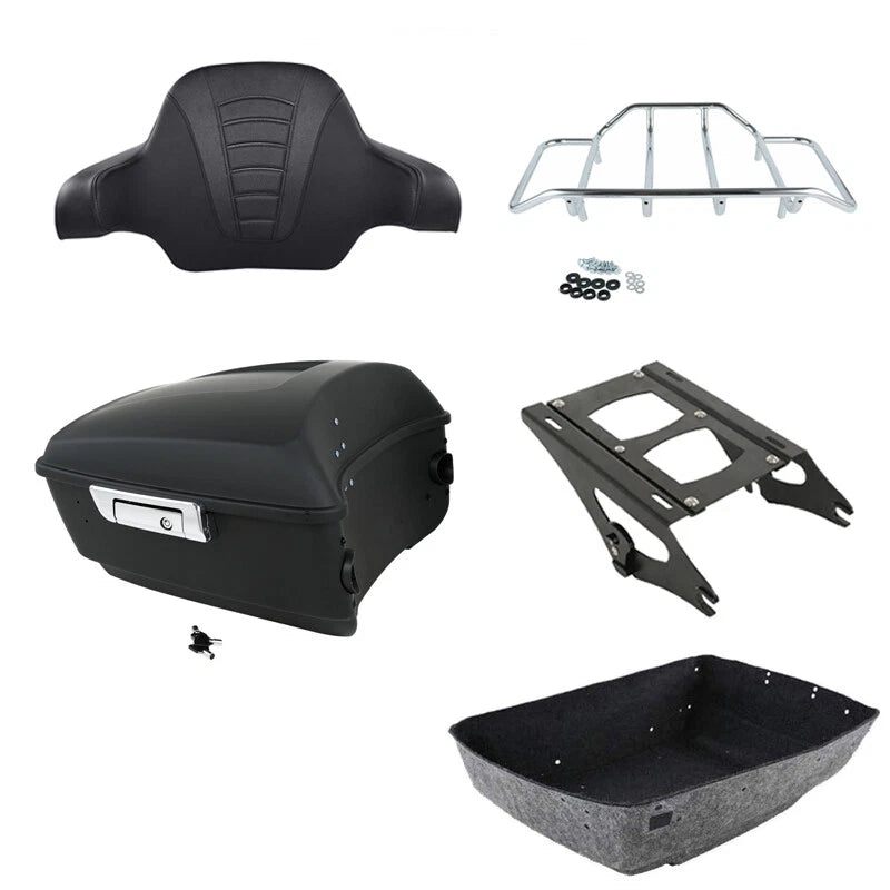 Matte Black Trunk Backrest Mount Rack for Harley Road Glide (2014–2026)