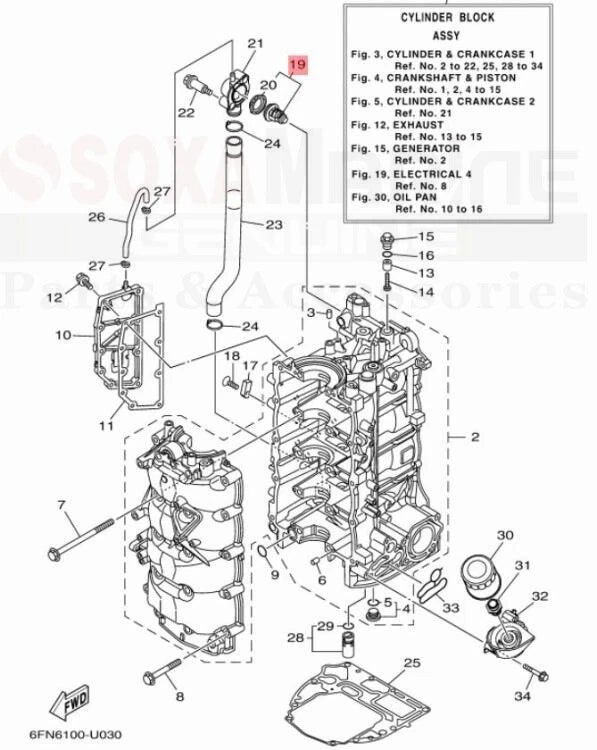 Thermostat Repair Kit for Yamaha Outboard (6EK-12411-00, 6EK-12412-00)