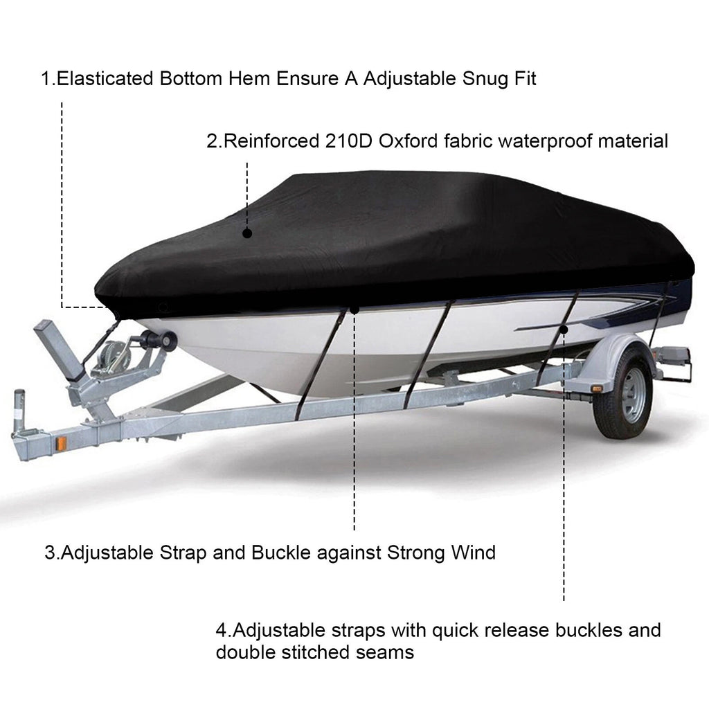 Trailerable Boat Cover for V-Hull Runabout (11-13FT)