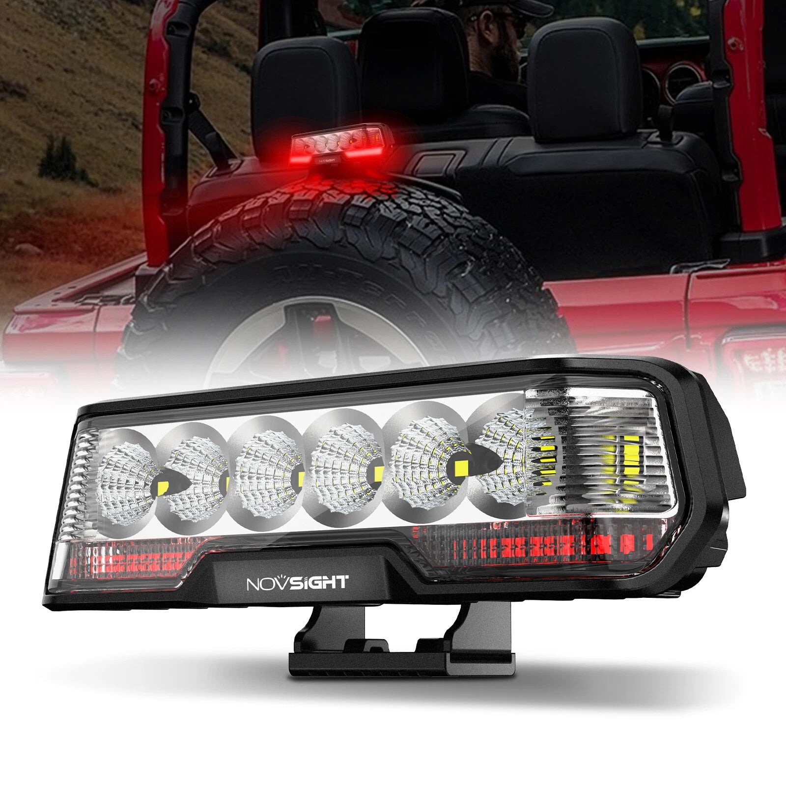 6" LED Integrated Reverse Brake Light Bar for Universal Fit (2010–2023)
