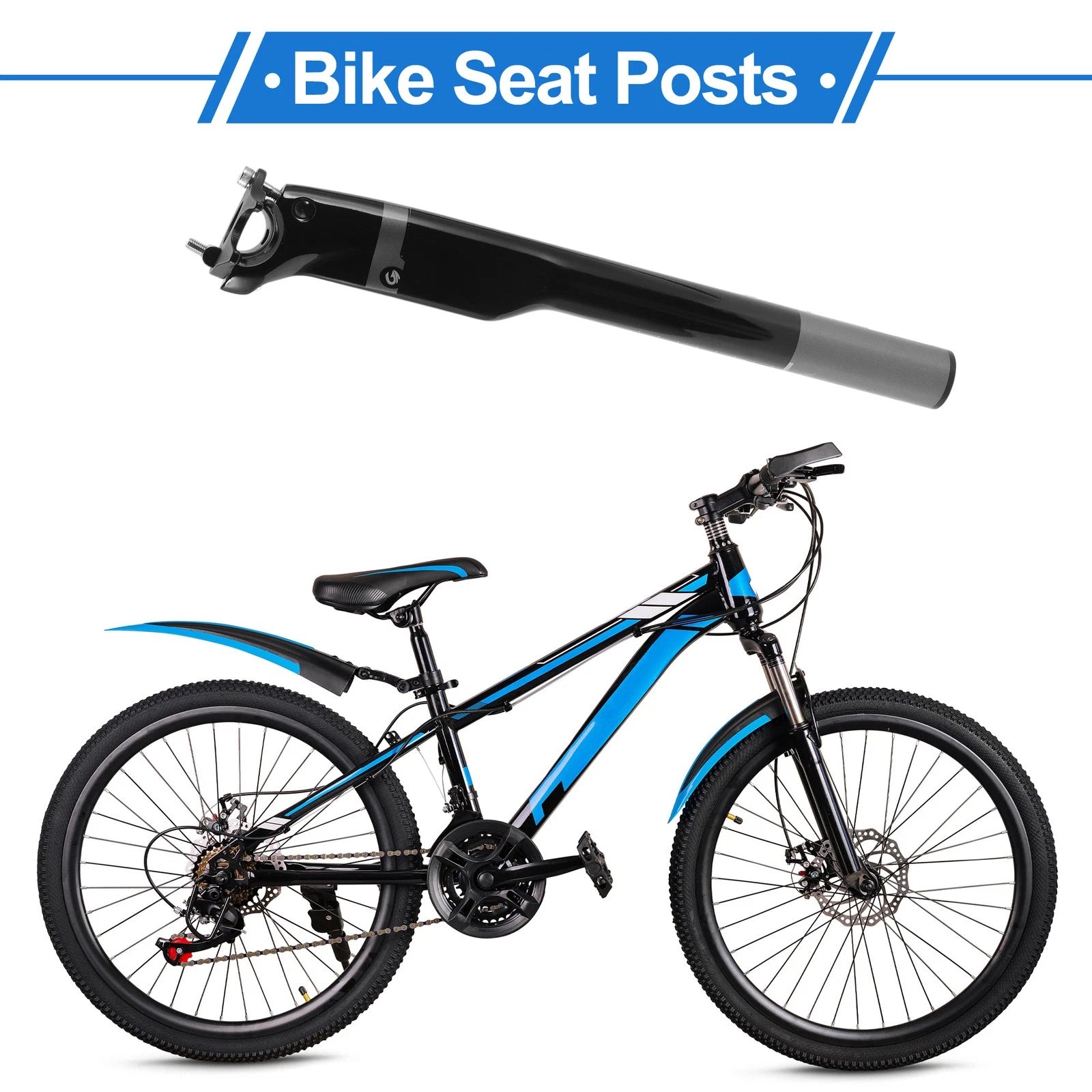 Bike Seat Post 31.6x350mm Adjustable Angle for Universal Fit (2000–2026)