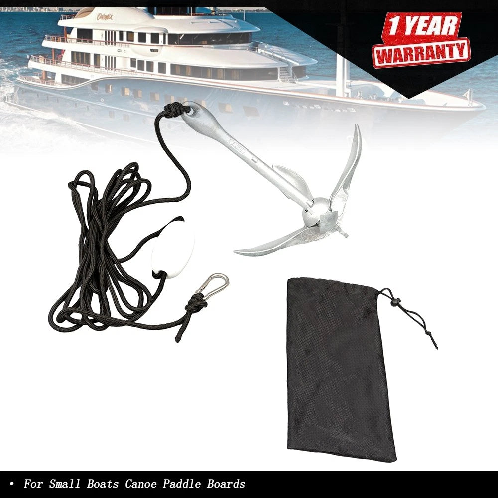 Folding Grapnel Anchor Kit for Kayak (1 Pack)