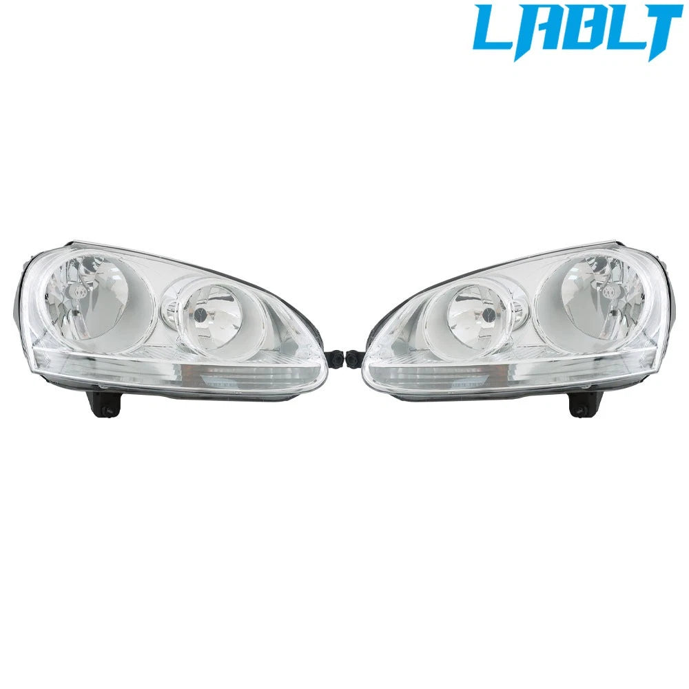 Halogen Headlights Pair for Volkswagen Rabbit (2006–2009) & Jetta (2005–2010)