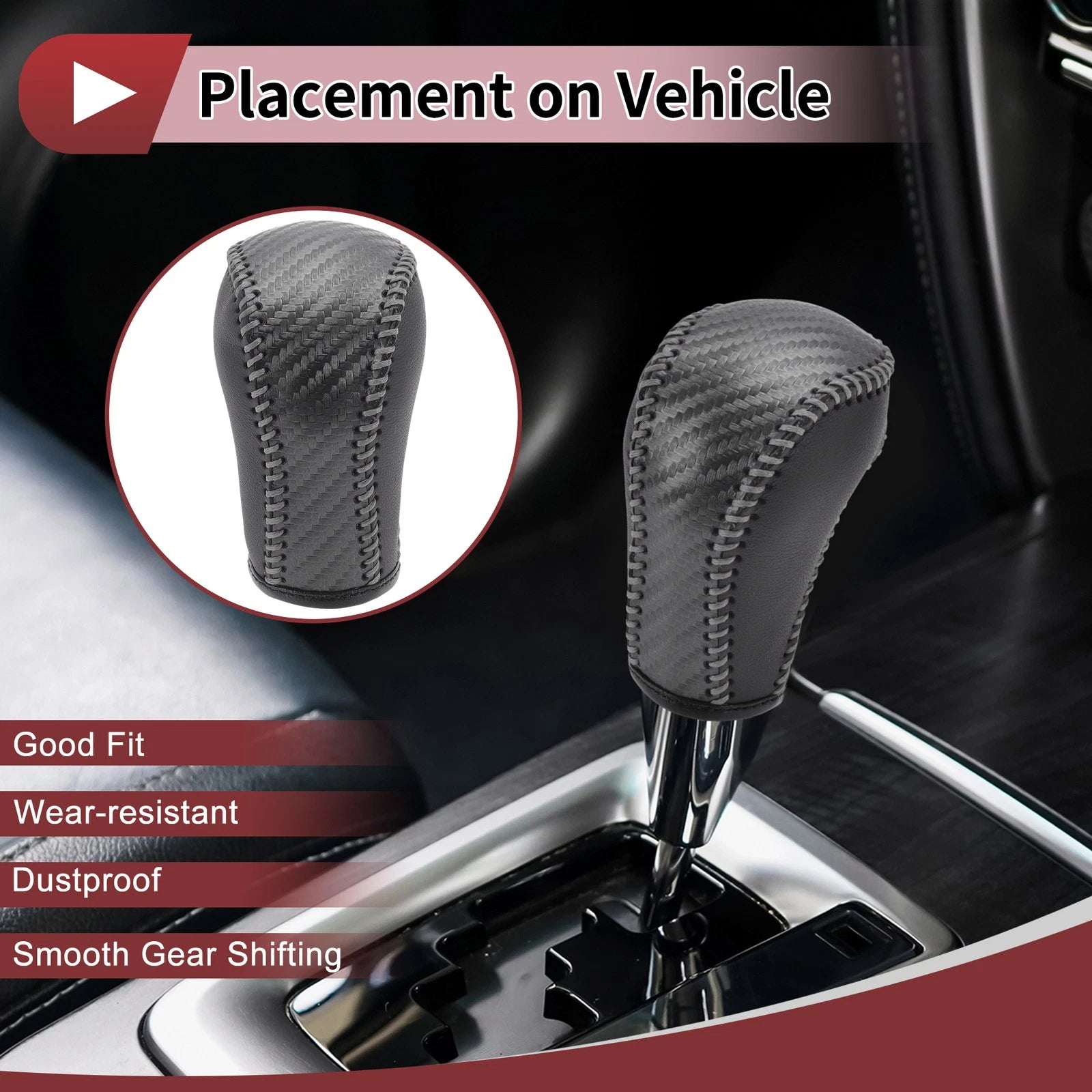 Gear Shift Knob Cover Replacement Faux Leather for Mazda CX-5 (2013–2014)