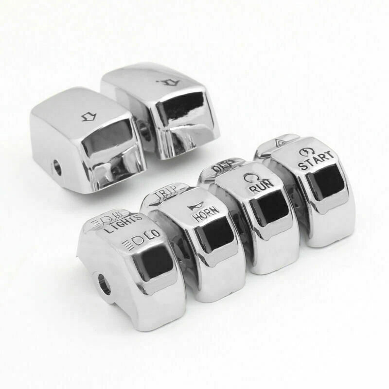 Chrome Control Switch Housing Button Cap Kit for Harley Softail (2011)