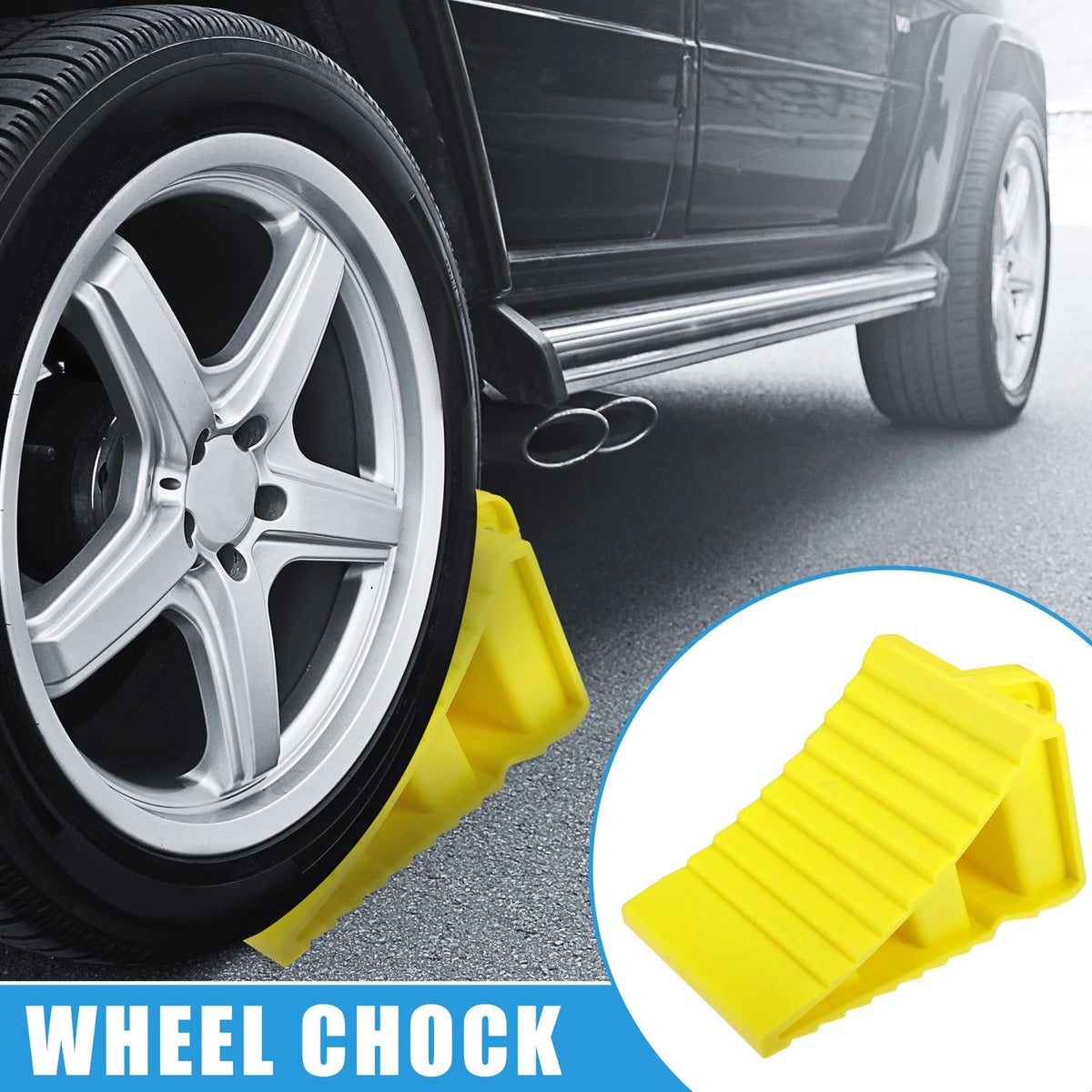 Wheel Chock Blocks Plastic for Car Travel Trailer Yellow for 6.30 x 3.94 in