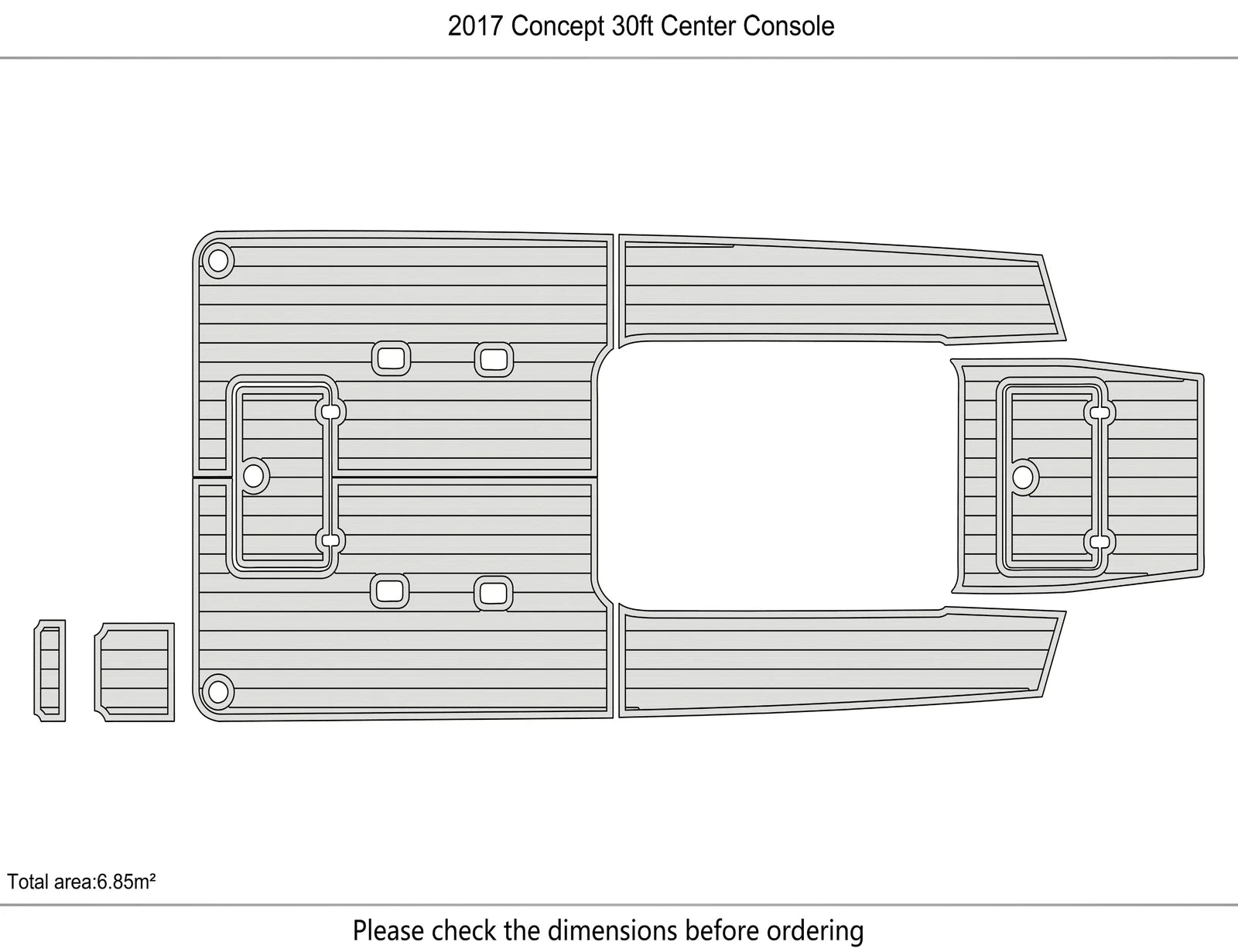 EVA Pad Foam Flooring Mat for Concept 30ft Center Console (2017)