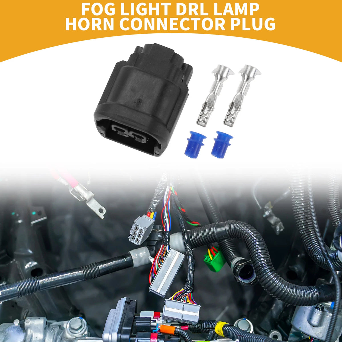2 Pin Fog Light DRL Lamp Connector Plug for Honda