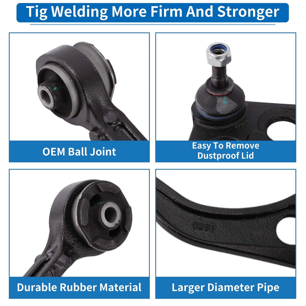 2X Front Upper Control Arms with Ball Joints for Chrysler 300 (RWD)
