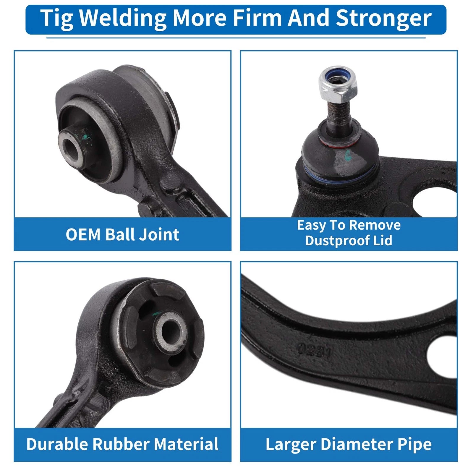 2X Front Upper Control Arms with Ball Joints for Chrysler 300 (RWD)