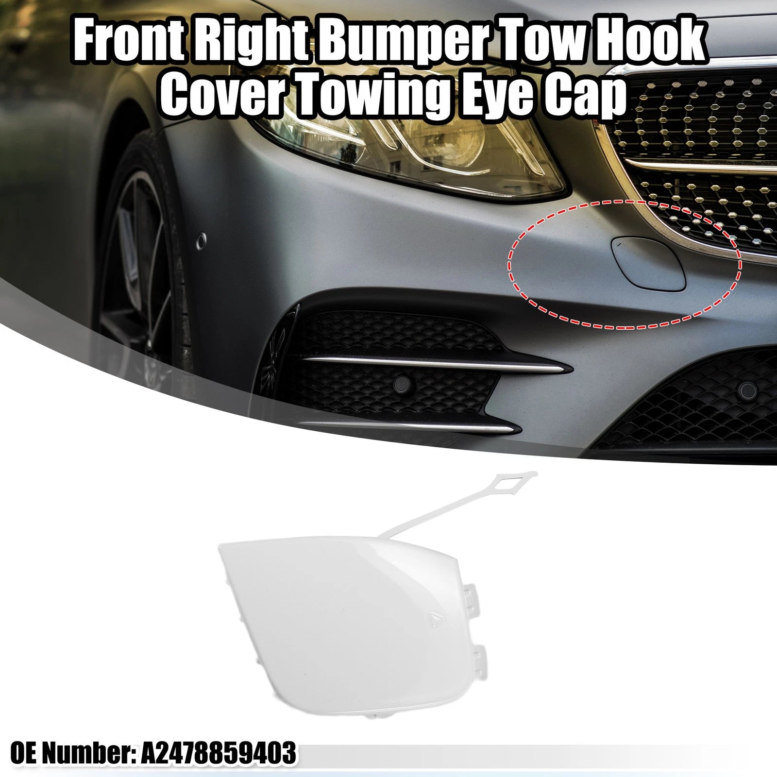 Front Right Tow Hook Cover Replacement for Mercedes-Benz GLA 250 4Matic (2015–2019)