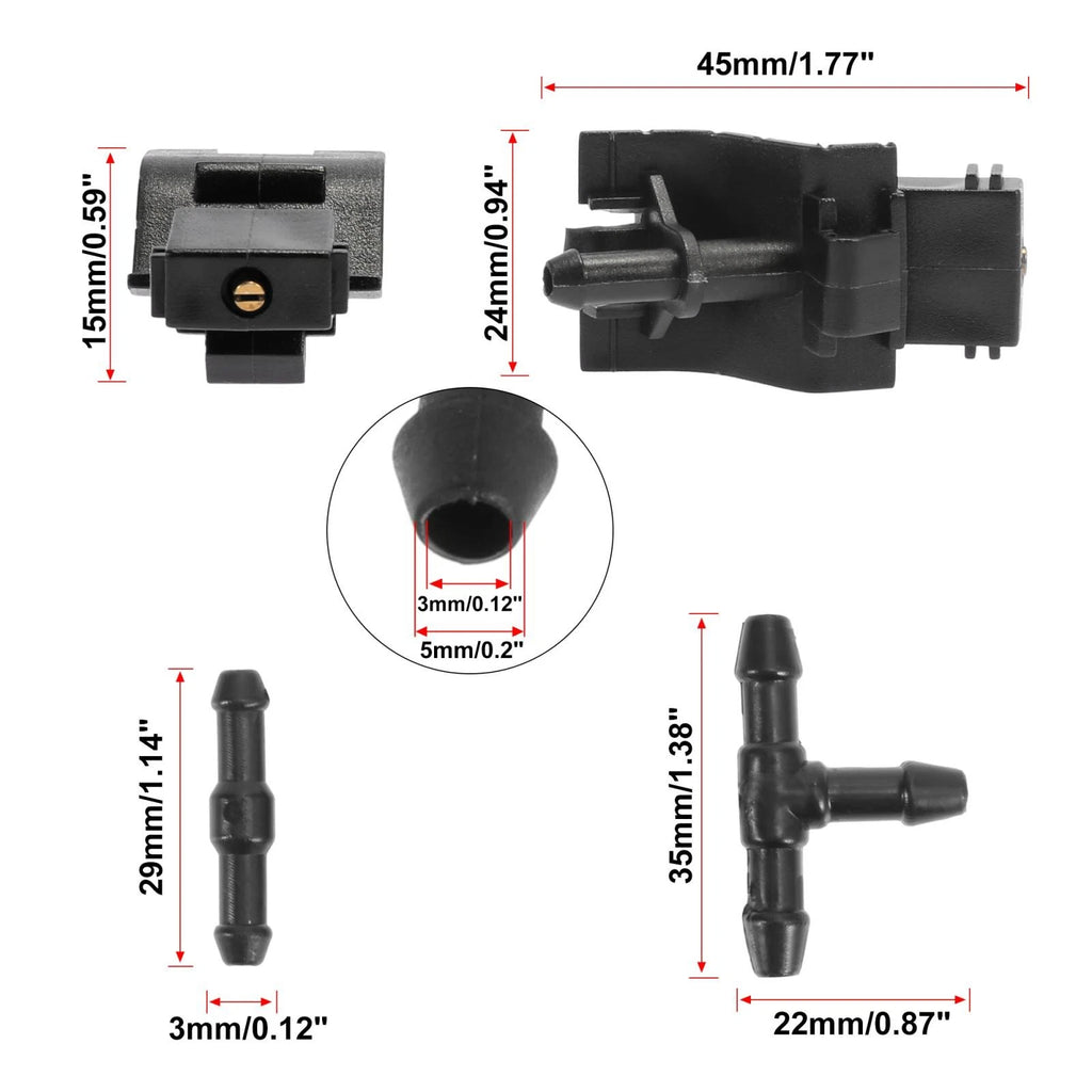 Windshield Washer Nozzle Set 7pcs Replacement for Toyota Scion (2005–2015)