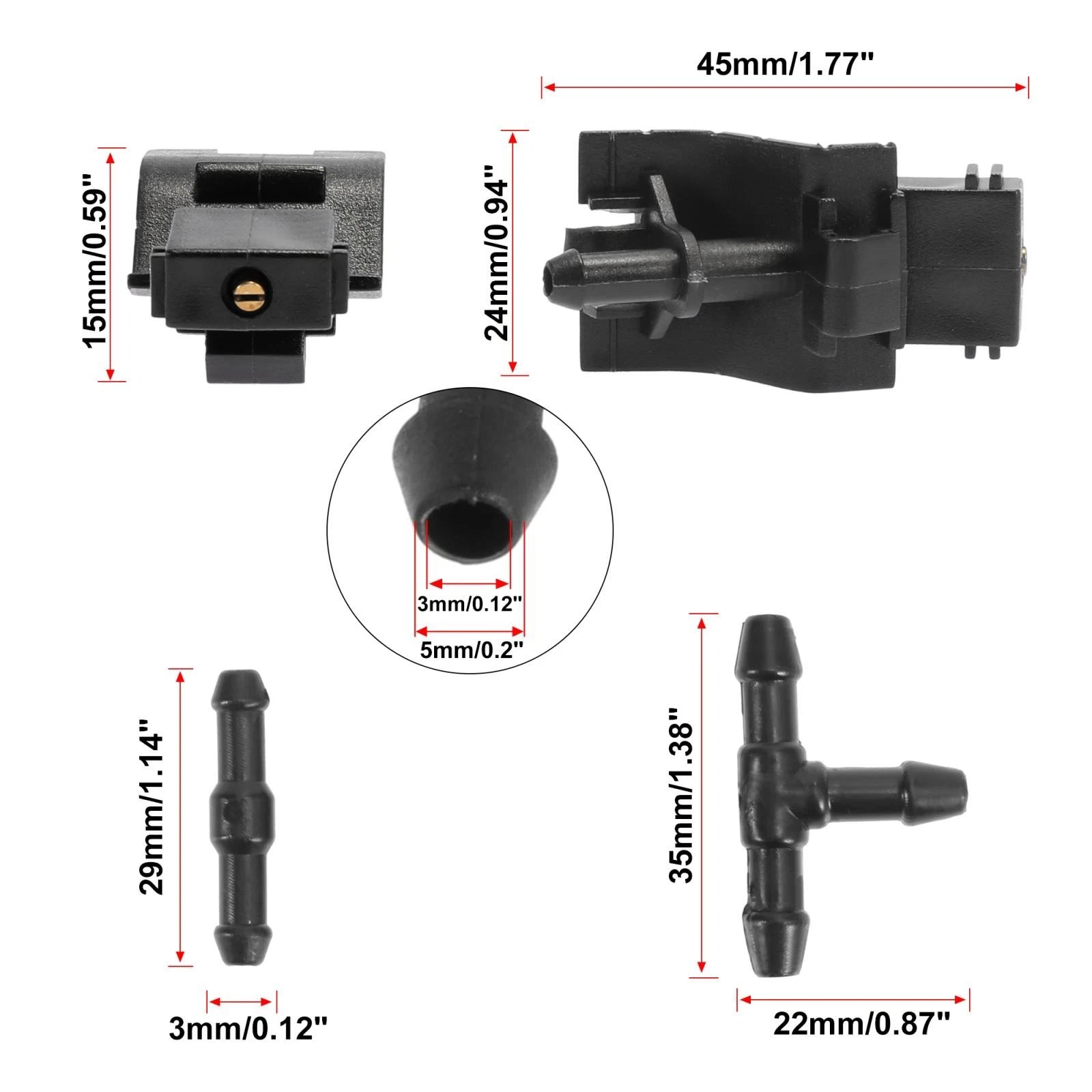 Windshield Washer Nozzle Set 7pcs Replacement for Toyota Scion (2005–2015)