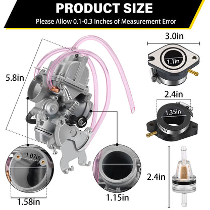 Carburetor for Yamaha TTR230 (2005–2025) 1C6-14301-00-00 w/ Intake Boot
