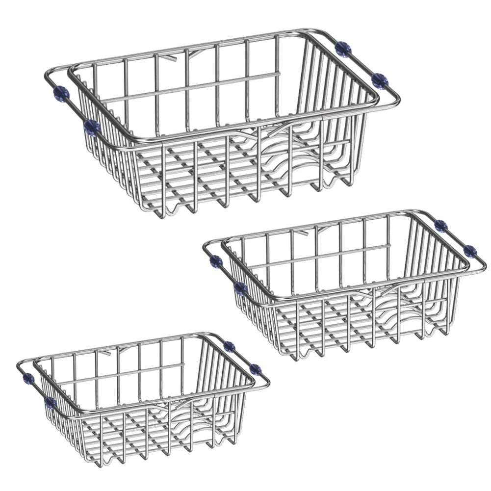 Adjustable Over the Sink Dish Rack Holder - Non-Slip Rubber