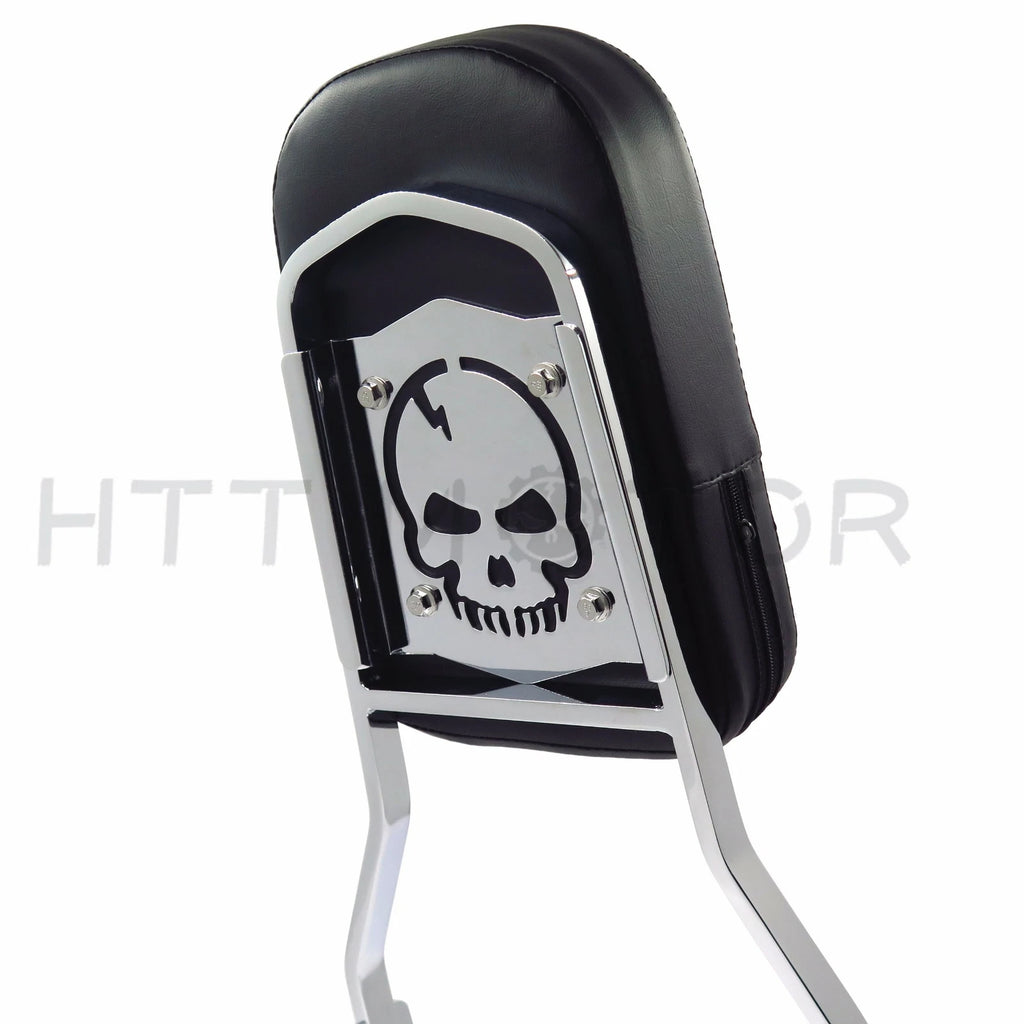 Chrome Skull Backrest Sissy Bar Pad for Kawasaki VN800 (1996–2005)