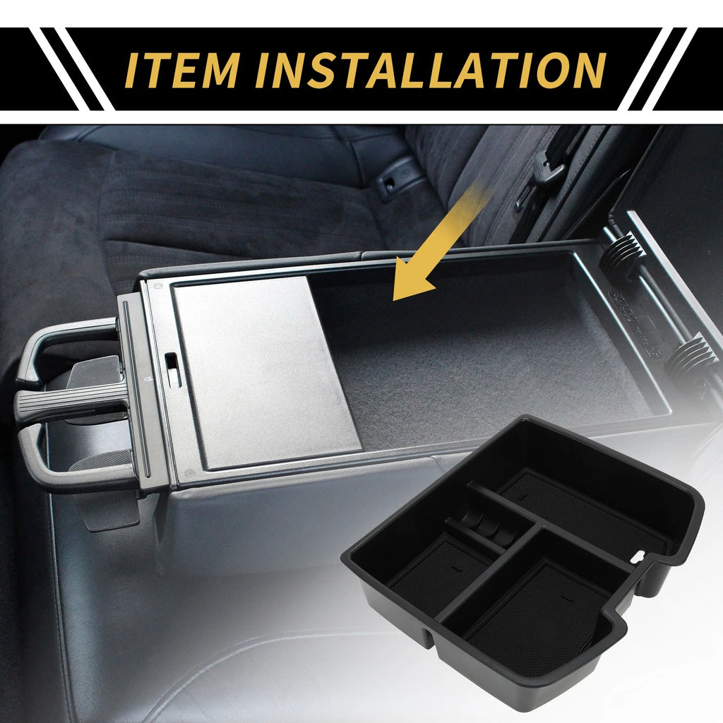Center Console Organizer Tray for Chevy Silverado 1500 for GMC Sierra Black (2007–2024)