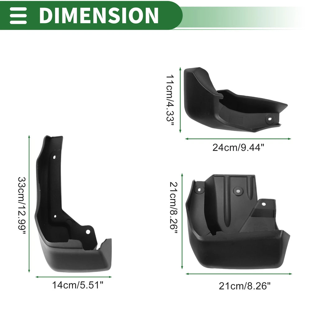 Mud Flaps Splash Guards Front & Rear for Honda Elysion 2016–2019
