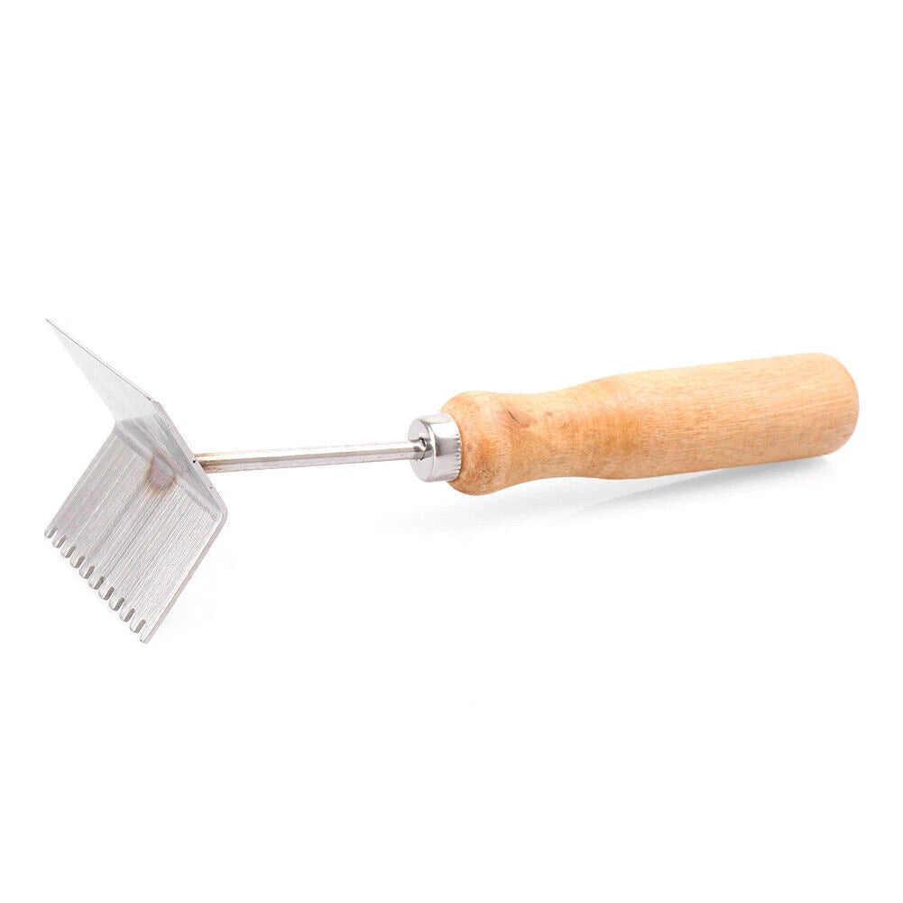 Queen Bee Excluder Cleaner Tool for Beekeeping (Wood Handle)