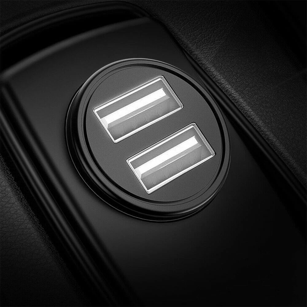 2X USB Dual Socket Car Charger for Compact Car