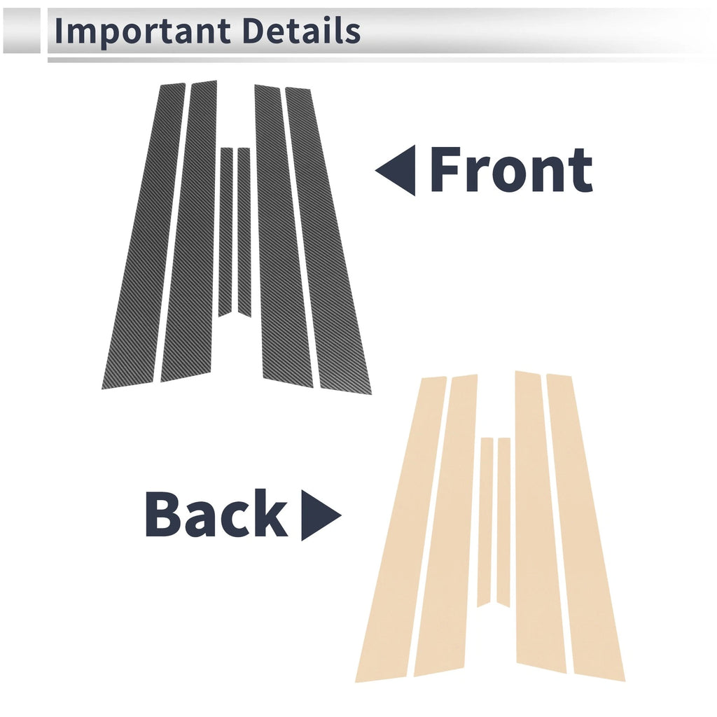6 Pcs Door Pillar Window Trim Replacement for Mazda 6 (2003–2007)