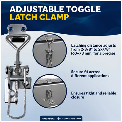 Set of 2 Anti-Rattle Latch Fasteners for Marine Locker Hatch (FO4181-M2)