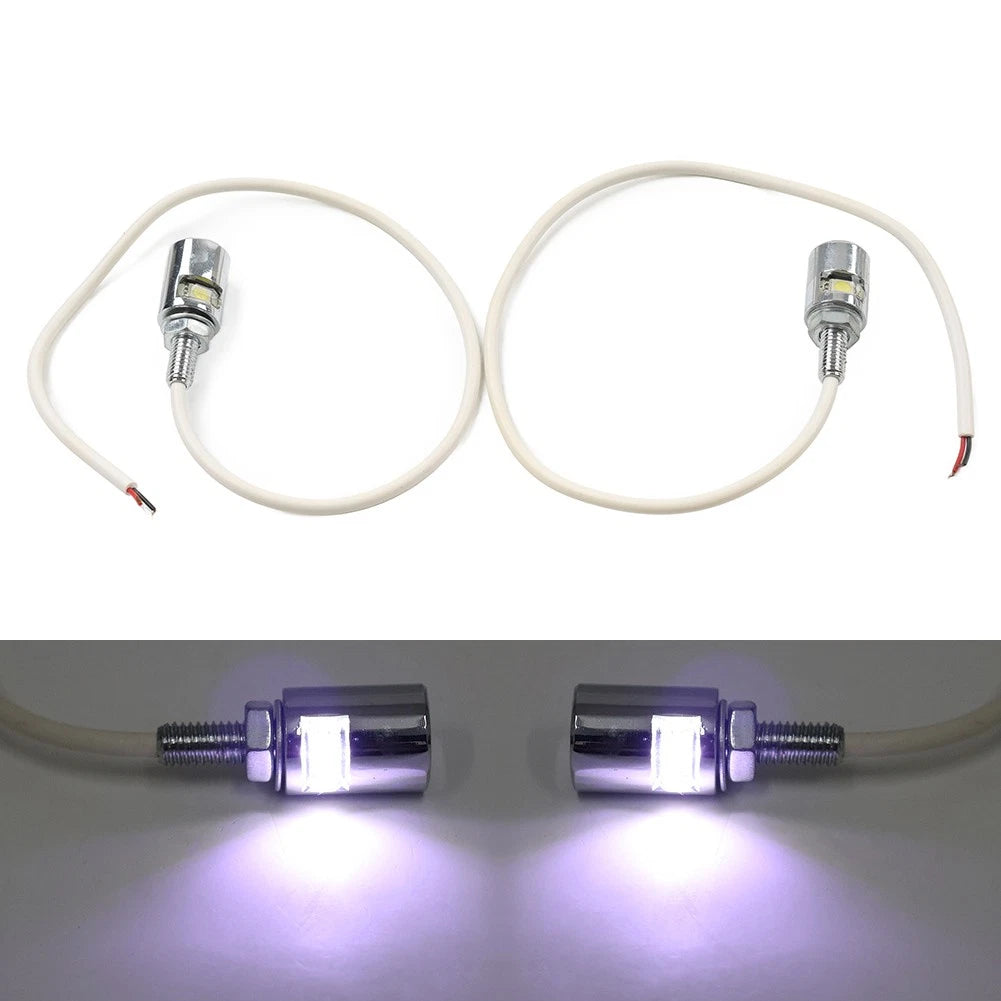 2X Chrome LED Turn Signal Blinker Light for Universal 12V Vehicles