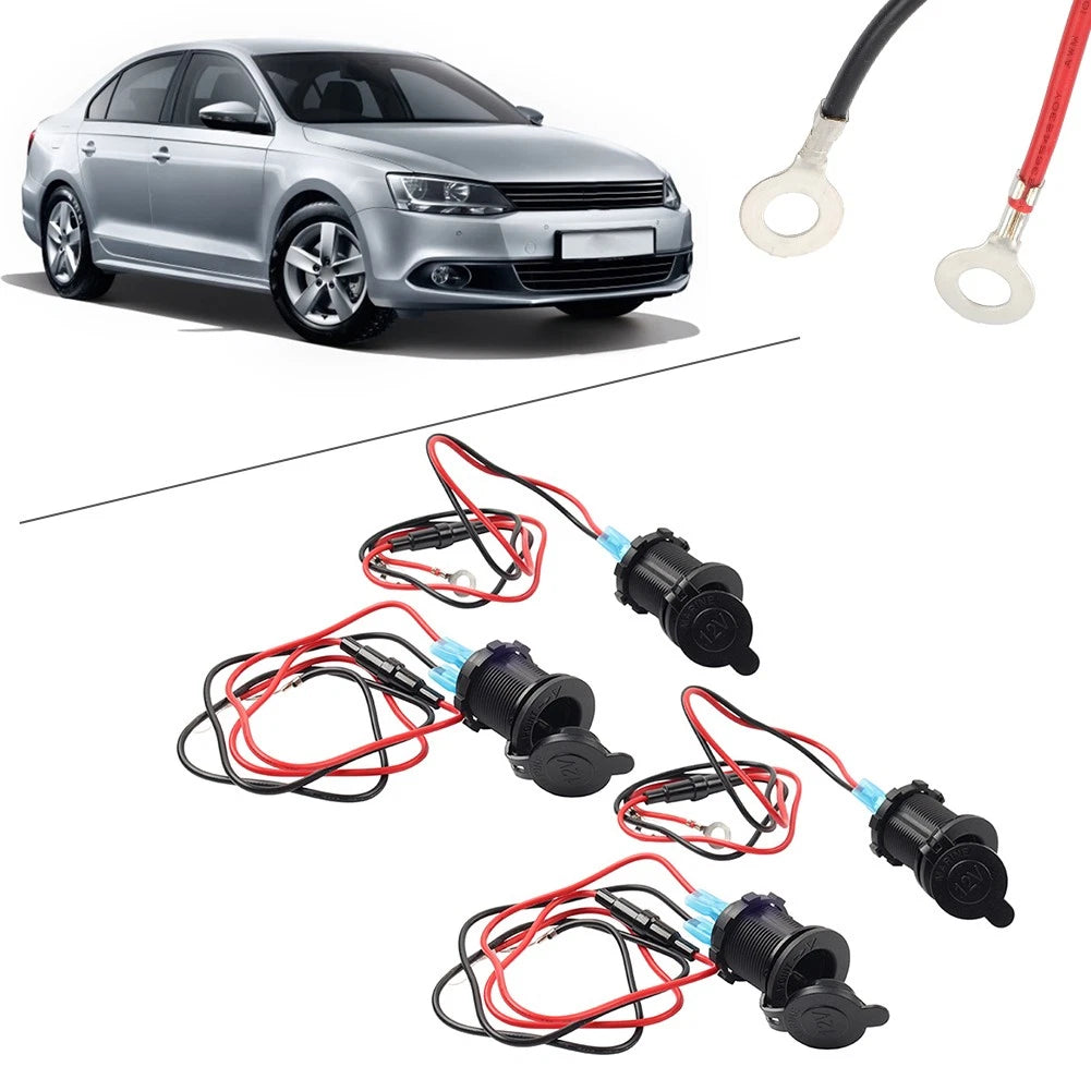4x 12V/24V Car Motorcycle Boat Cigarette Lighter Socket Plug Adapter Splitter