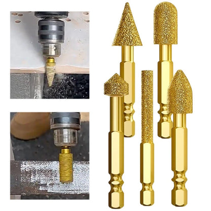 5PCS Grinding Head Drill Bits for Rust Removal and Stone Carving