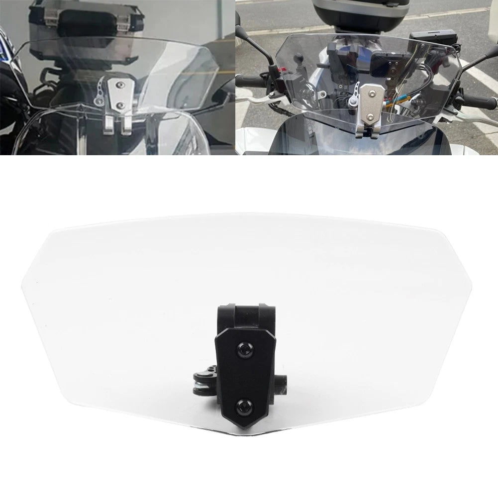 Adjustable Motorcycle Clip-On Windshield Extension Air Deflector