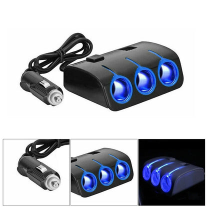 USB Car Charger Socket Splitter with Cable for Universal Use (1 Piece)