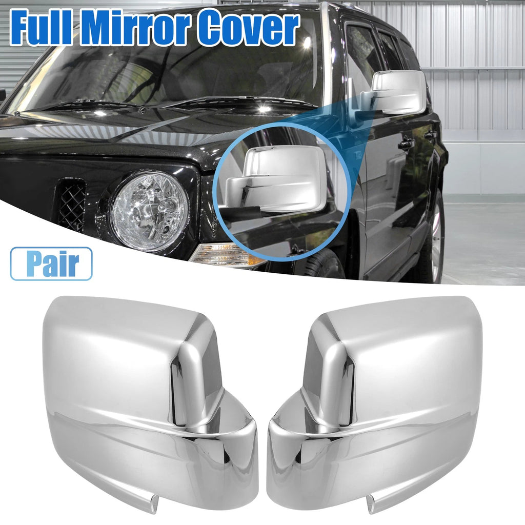 Pair Chrome Plated Full Mirror Covers for Jeep Patriot (2007–2017)
