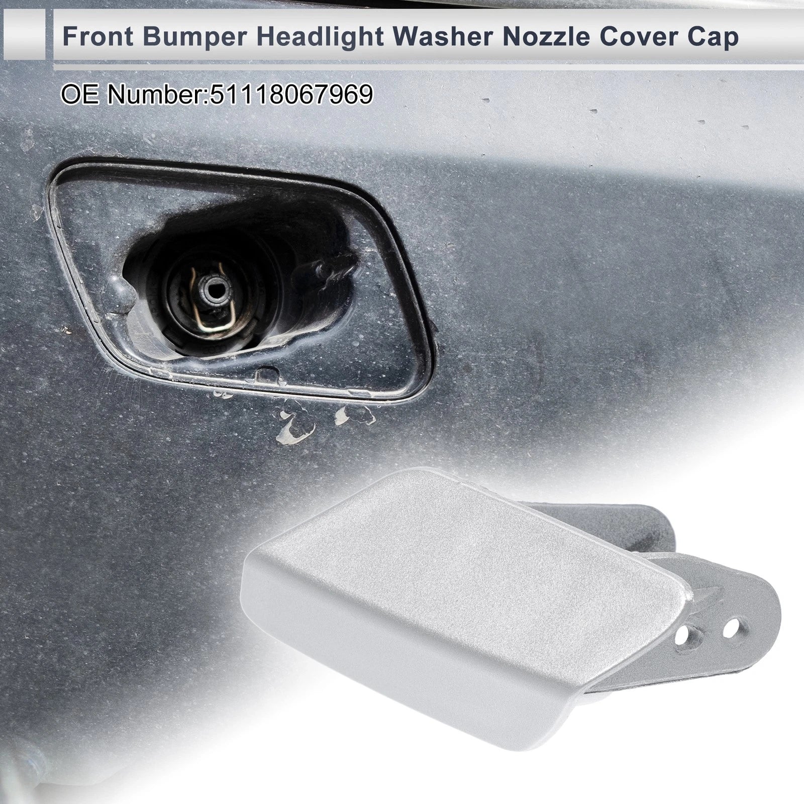 Headlight Washer Nozzle Cover Cap Front Left for BMW 320i (2005–2019)