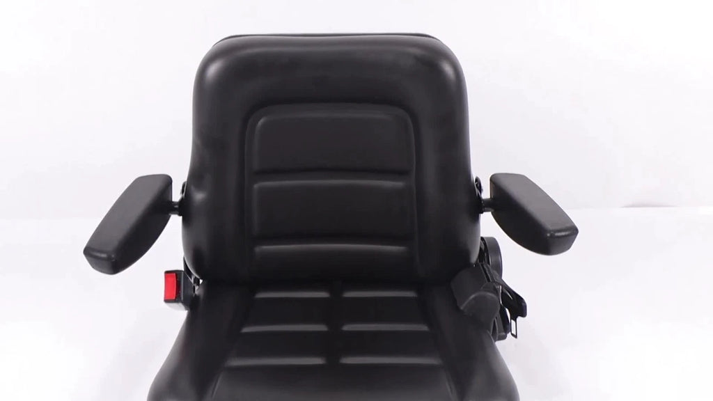 Adjustable Tractor Seat with Seatbelt & Armrest for Universal Mowers (Universal)